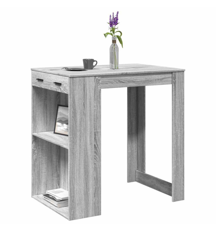 Table de bar sonoma gris 102x70x103,5 cm bois d'ingénierie | Mobilier & Déco