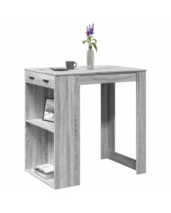 Table de bar sonoma gris 102x70x103,5 cm bois d'ingénierie | Mobilier & Déco