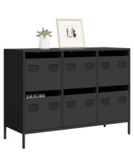 Buffet noir 101,5x39x73,5 cm acier laminé à froid | Mobilier & Déco