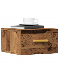 Table de chevet murale vieux bois 35x35x20 cm | Mobilier & Déco