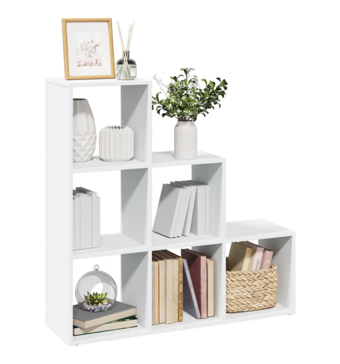 Étagère séparatrice de pièce à 3 niveaux blanc 99x29x99 cm | Mobilier & Déco