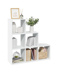 Étagère séparatrice de pièce à 3 niveaux blanc 99x29x99 cm | Mobilier & Déco
