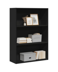 Bibliothèque noir 80x30x114 cm bois d'ingénierie | Mobilier & Déco