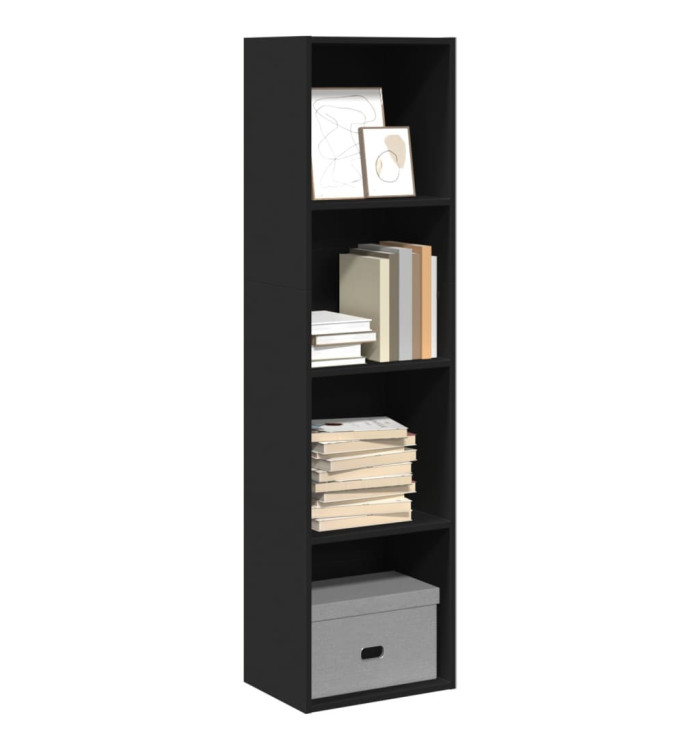 Bibliothèque noir 40x30x152 cm bois d'ingénierie | Mobilier & Déco