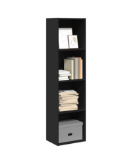 Bibliothèque noir 40x30x152 cm bois d'ingénierie | Mobilier & Déco