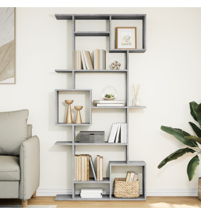 Bibliothèque gris béton 92x29x188 cm bois d'ingénierie | Mobilier & Déco