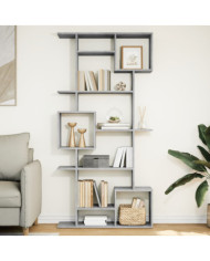 Bibliothèque gris béton 92x29x188 cm bois d'ingénierie | Mobilier & Déco