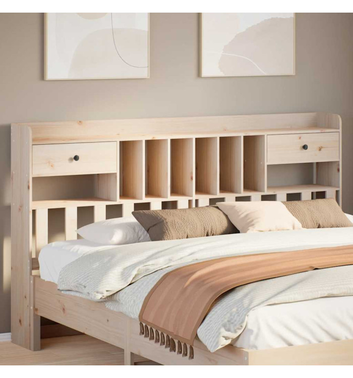 Tête de lit avec rangement 180 cm bois massif de pin | Mobilier & Déco