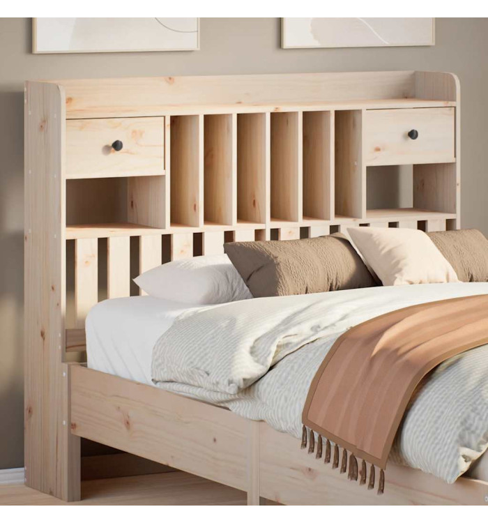 Tête de lit avec rangement 135 cm bois massif de pin | Mobilier & Déco