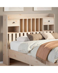 Tête de lit avec rangement 135 cm bois massif de pin | Mobilier & Déco