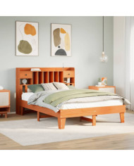 Cadre de lit sans matelas cire marron 160x200cm bois pin massif | Mobilier & Déco