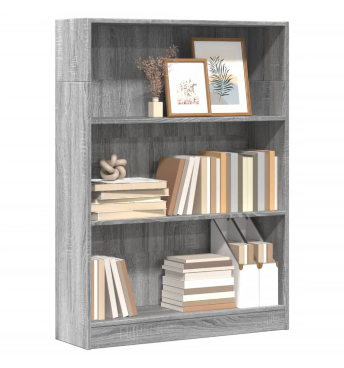 Bibliothèque sonoma gris 80x24x109 cm bois d'ingénierie | Mobilier & Déco