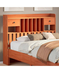 Tête de lit avec rangement cire marron 135cm bois massif de pin | Mobilier & Déco