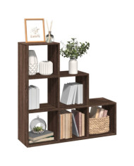 Étagère séparatrice de pièce 3 niveaux chêne marron 99x29x99 cm | Mobilier & Déco