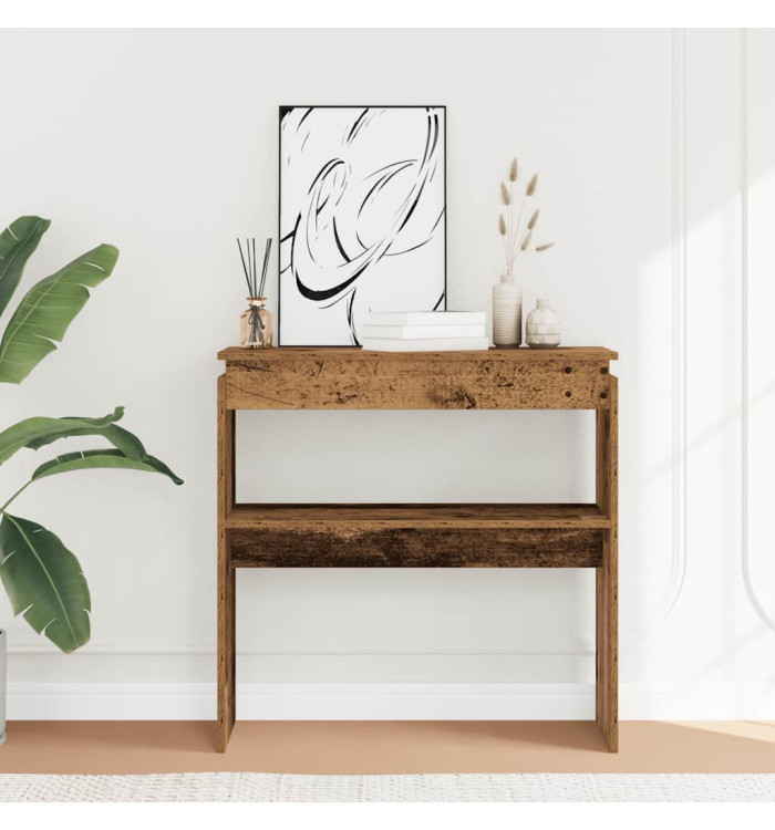 Table console vieux bois 80 x 30 x 80 cm bois d'ingénierie | Mobilier & Déco