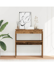 Table console vieux bois 80 x 30 x 80 cm bois d'ingénierie | Mobilier & Déco