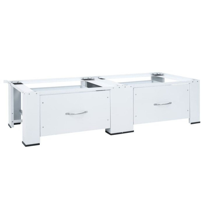 Double socle pour machine à laver avec tiroirs blanc | Mobilier & Déco