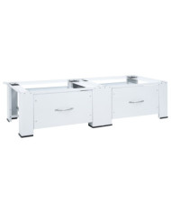Double socle pour machine à laver avec tiroirs blanc | Mobilier & Déco