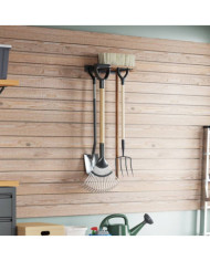 Support mural pour outils de jardin noir acier | Mobilier & Déco