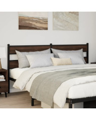 Tête de lit chêne marron 190 cm acier et bois d'ingénierie | Mobilier & Déco
