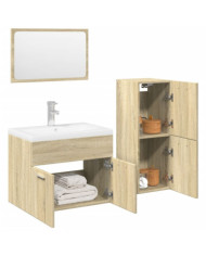 Ensemble de meubles de salle de bain 4 pcs chêne sonoma | Mobilier & Déco
