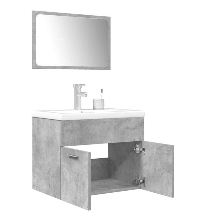 Ensemble de meubles de salle de bain 3 pcs gris béton | Mobilier & Déco