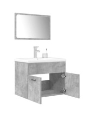 Ensemble de meubles de salle de bain 3 pcs gris béton | Mobilier & Déco