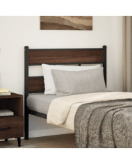 Tête de lit chêne marron 107 cm acier et bois d'ingénierie | Mobilier & Déco