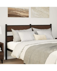 Tête de lit chêne marron 135 cm acier et bois d'ingénierie | Mobilier & Déco