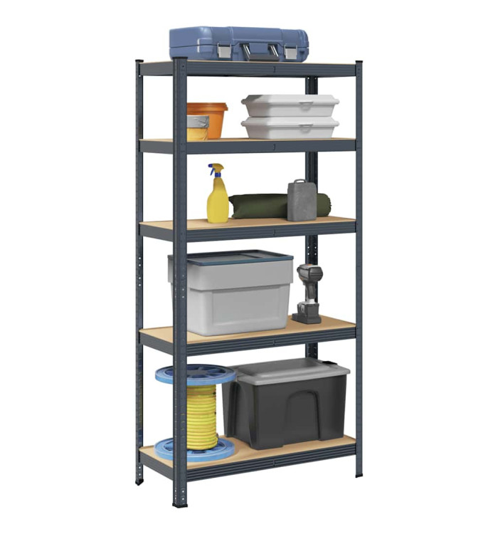 Étagère de rangement 5 niveaux Anthracite Acier bois ingénierie | Mobilier & Déco
