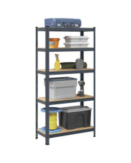 Étagère de rangement 5 niveaux Anthracite Acier bois ingénierie | Mobilier & Déco