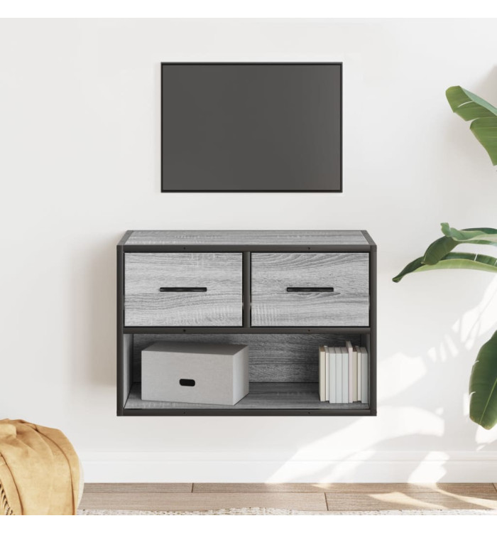 Meuble TV sonoma gris 60x31x39,5 cm bois d'ingénierie et métal | Mobilier & Déco