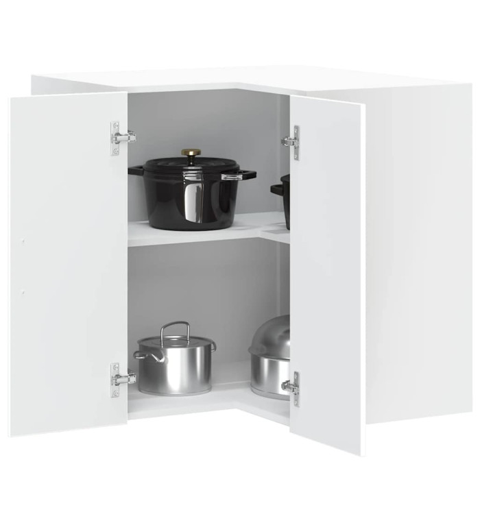 Armoire d'angle murale de cuisine Porto blanc bois d'ingénierie | Mobilier & Déco