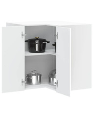 Armoire d'angle murale de cuisine Porto blanc bois d'ingénierie | Mobilier & Déco