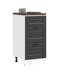 Armoire de cuisine Porto noir bois d'ingénierie | Mobilier & Déco