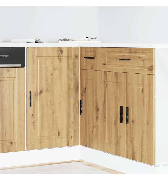 Armoire de cuisine Porto chêne artisanal bois d'ingénierie | Mobilier & Déco