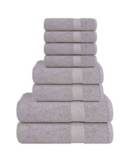 Ensemble de serviettes 8 pcs gris 360 g/m² 100% coton | Mobilier & Déco