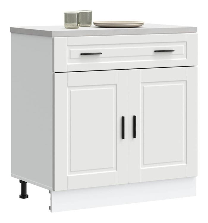Armoire de cuisine Porto blanc bois d'ingénierie | Mobilier & Déco