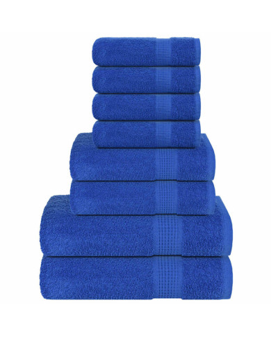 Ensemble de serviettes 8 pcs bleu 360 g/m² 100% coton | Mobilier & Déco