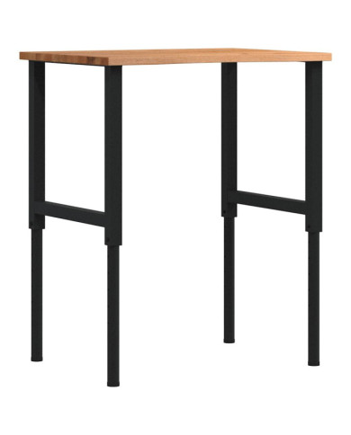 Établi marron clair 80x60x(71,5-98) cm bois de chêne massif | Mobilier & Déco