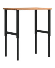 Établi marron clair 80x60x(71,5-98) cm bois de chêne massif | Mobilier & Déco