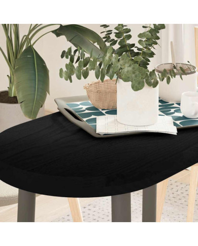 Dessus de table marron foncé 80x40x4 cm bois chêne massif ovale | Mobilier & Déco