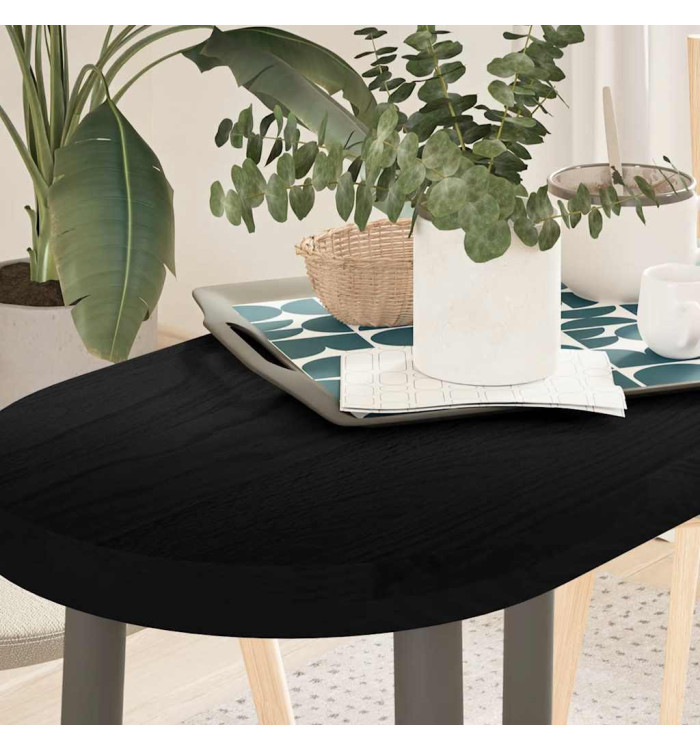 Dessus de table marron foncé 80x40x4 cm bois chêne massif ovale | Mobilier & Déco