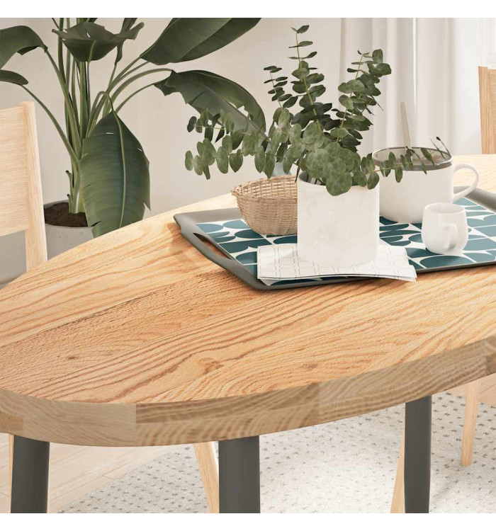 Dessus de table 120x60x4 cm bois de chêne massif ovale | Mobilier & Déco