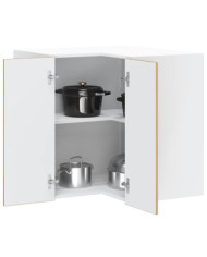 Armoire d'angle murale de cuisine Porto chêne artisanal | Mobilier & Déco
