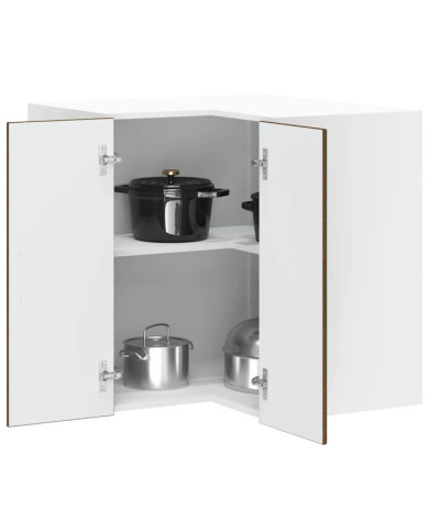 Armoire d'angle murale de cuisine Porto chêne marron | Mobilier & Déco