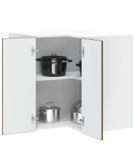 Armoire d'angle murale de cuisine Porto chêne marron | Mobilier & Déco