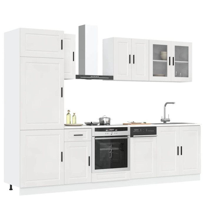 Ensemble d'armoires de cuisine 8 pcs Kalmar blanc brillant | Mobilier & Déco