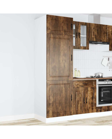 Armoire de cuisine Porto chêne fumé bois d'ingénierie | Mobilier & Déco