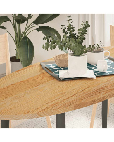 Dessus de table 140x60x2 cm bois de chêne massif ovale | Mobilier & Déco